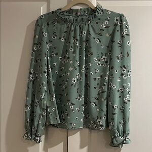 Floral Green Women's Top